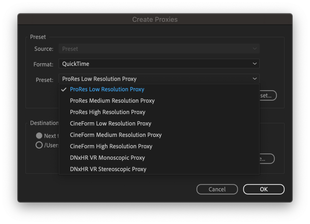 Video Proxies vs. Camera Files in Adobe Premiere Pro