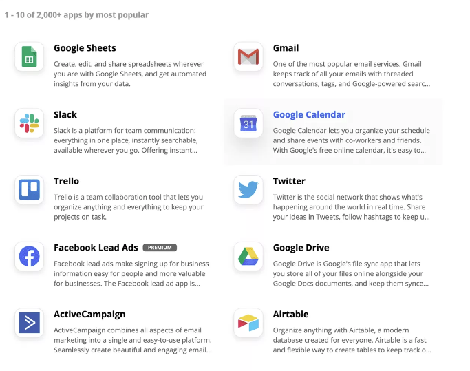 Zapier App with 2000+ Integrations
